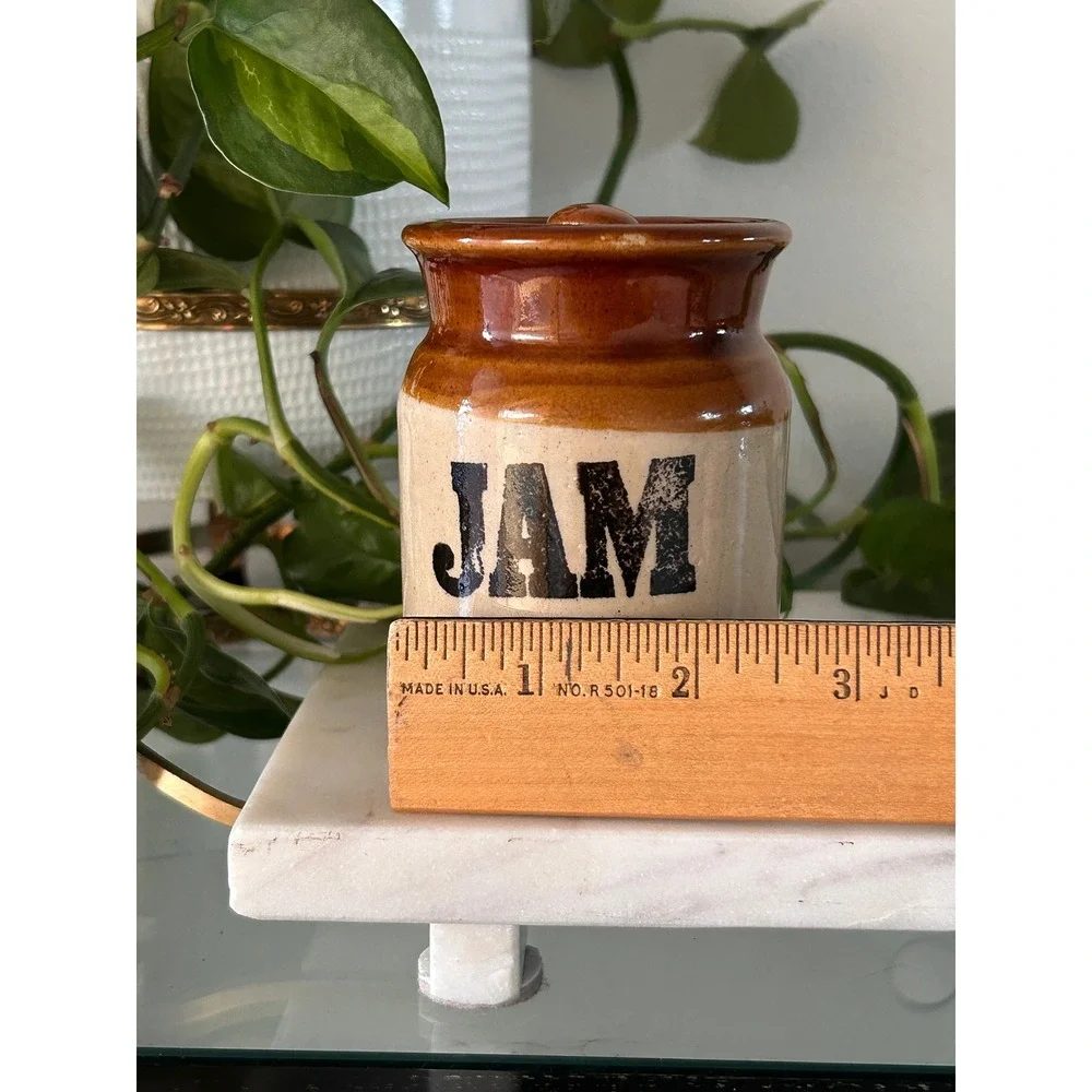 Pearsons of Chesterfield Vintage Stoneware Jam Jar Lidded Crock Made in England